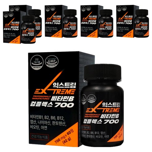 익스트림 비타민B 컴플렉스 700 42g, 60정, 6개