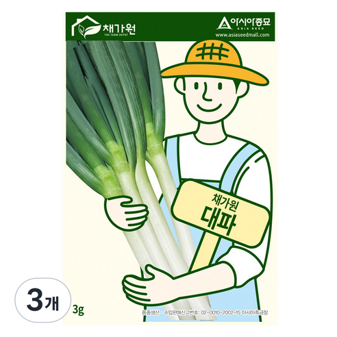 아시아종묘 대파 씨앗 3g, 3개