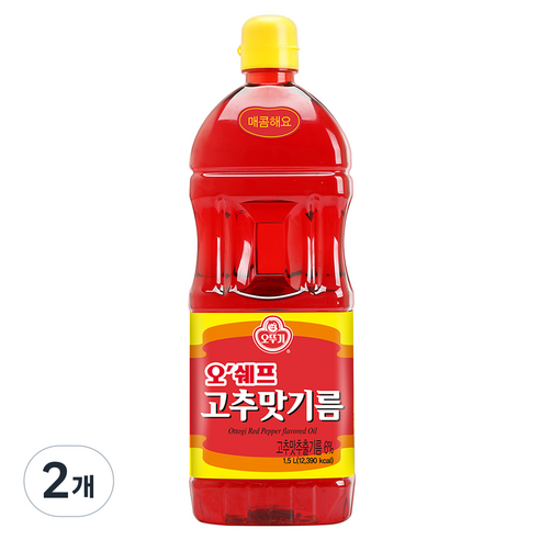 오뚜기 오쉐프 고추맛기름, 1.5L, 2개