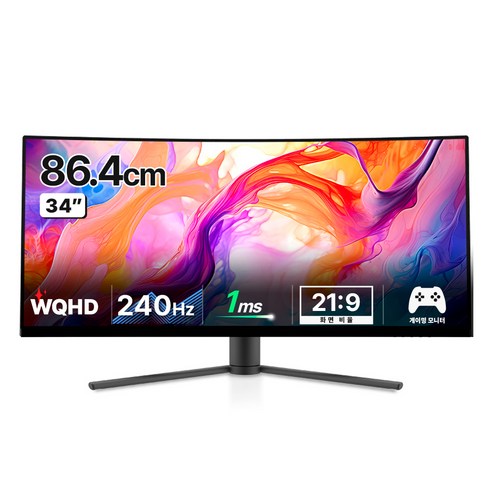 한성컴퓨터 WQHD 1500R 울트라와이드 커브드 게이밍 모니터, 86.4cm, TFG34Q24W(무결점)