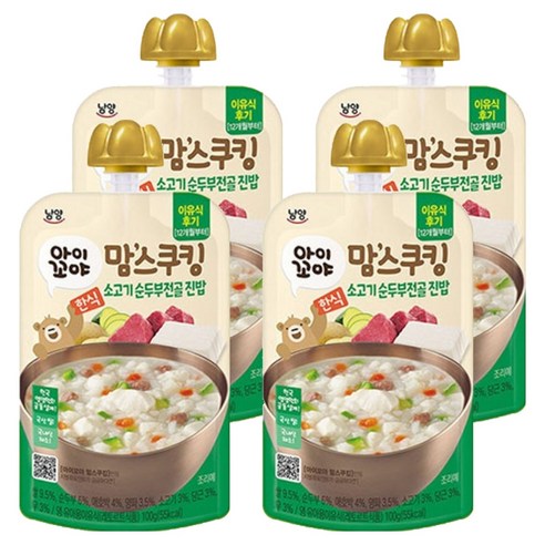 아이꼬야 맘스쿠킹 레토르트 이유식, 소고기 순두부전골 진밥, 100g, 4개