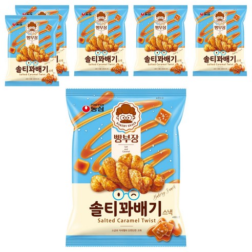빵부장 솔티꽈배기 스낵, 55g, 6개