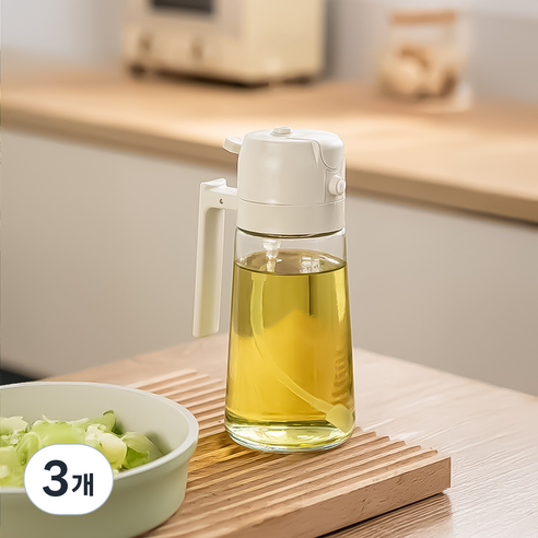 존글로벌 투웨이 오일 스프레이 밀폐 유리병, 470ml, 3개