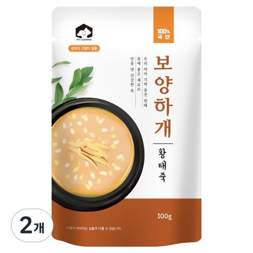 펫러닝 반려동물 전연령 보양하개 죽, 황태, 100g, 2개