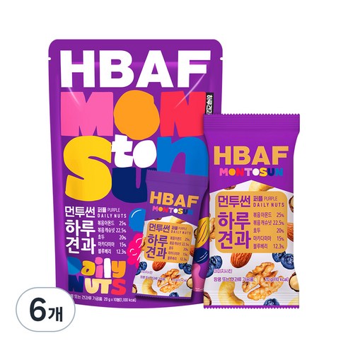 바프 먼투썬 하루견과 퍼플 믹스넛, 20g, 60개