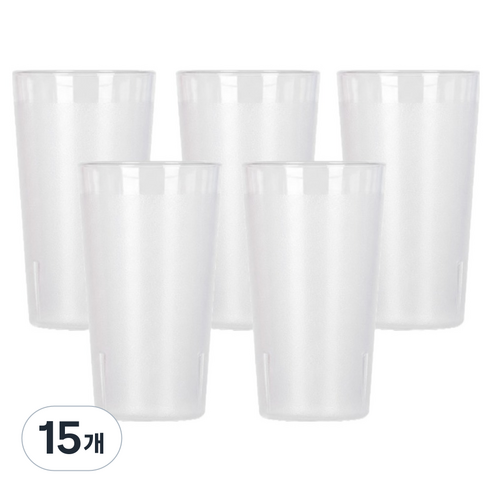 리빙메이트 국산 PC 안깨지는 물컵 340ml, 투명, 15개