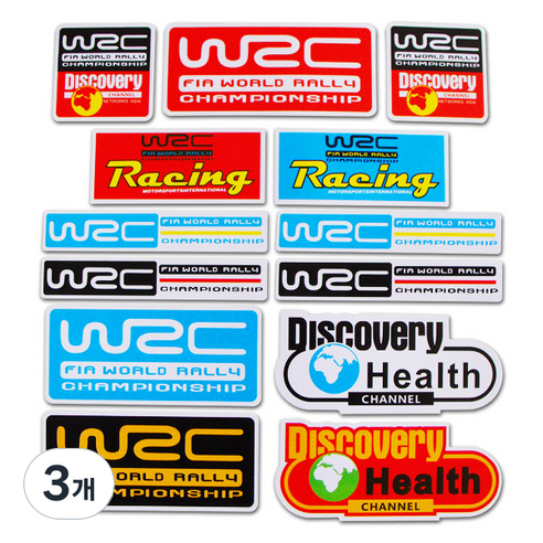 스포츠 패션 차량용 스티커, C09WRC, 3개