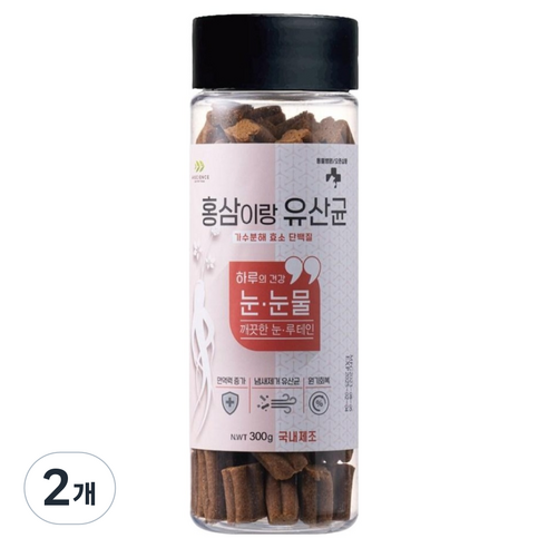 레디펫고 강아지 홍삼이랑유산균 가수분해 영양간식, 눈 눈물(깨끗한 눈 루테인), 300g, 2개