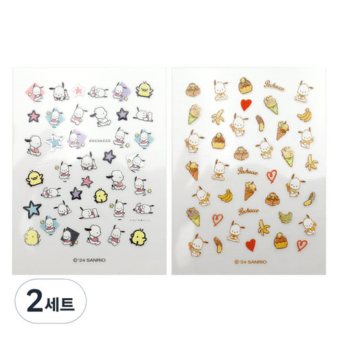 뷰티홈 산리오 포차코 네일스티커 2종 세트, 2세트, 러닝, 디저트