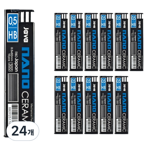 자바펜 나노세라믹 300 샤프심 HB, 24개, 0.5mm