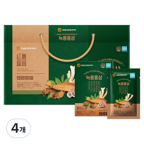 대웅생명과학 녹용 홍삼, 2.1L, 4개