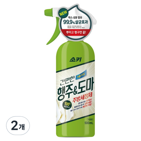 소키 무궁화 소키 행주 도마 주방세정제 스프레이, 500ml, 2개