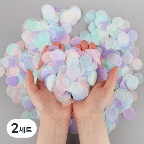 버블 컨페티 종이꽃가루, 파스텔퍼플, 2세트