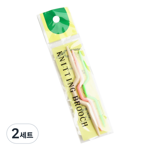 플라스틱 꽈배기바늘 랜덤 색상 3종 세트, 2세트