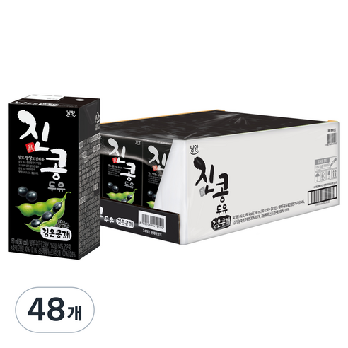 남양유업 진콩 두유 검은콩깨, 48개, 190ml