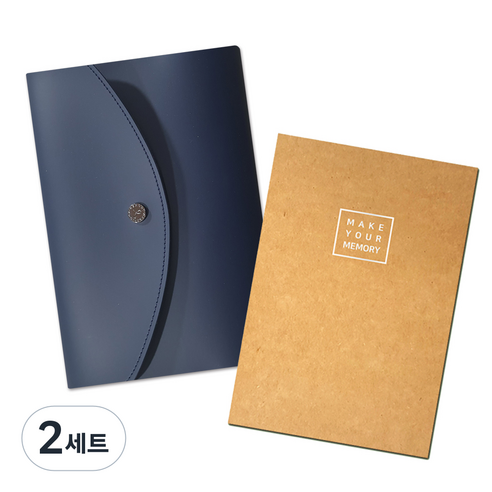 홀드미 클러치 바인더 + 데일리 스케줄러 + 메모리 스케쥴러M, 데님 네이비(바인더), 2세트