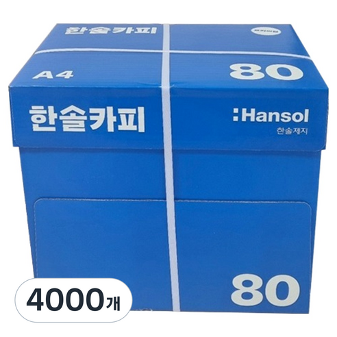 한솔제지 복사용지 80g, A4, 4000개