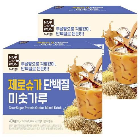 녹차원 제로슈가 단백질 미숫가루 400g, 2개 솔직 후기 | 실사용자 리뷰 분석 - 상품 이미지 1