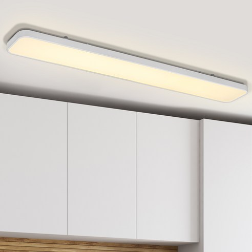 원하 플리커프리 삼색변환 밝기조절 LED 75W 미러 주방 천장등 리모컨, 화이트