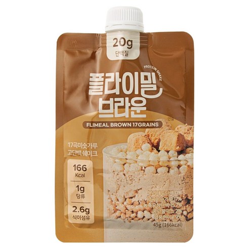 플라이밀 단백질 쉐이크 파우치 브라운 45g, 7개 솔직 후기 | 실사용자 리뷰 분석 - 상품 이미지 1