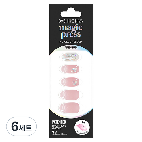 데싱디바 매직프레스 네일팁 세트, 6세트, 머쉬