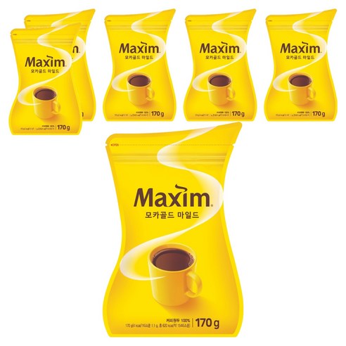 맥심 모카골드 마일드 커피믹스, 170g, 1개입, 6개