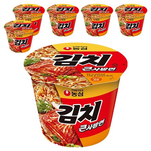 김치사발면 김치 큰사발면 112g, 6개