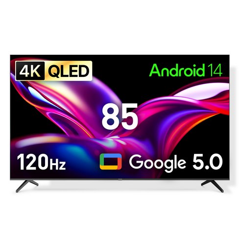 프리즘코리아 4K UHD QLED 구글 5.0 AI DLG 120Hz 스마트TV, 215cm(85인치), CP85G5Q, 무타공 벽걸이형(추가비용발생), 방문설치