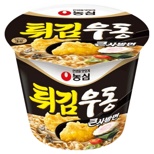 농심 튀김우동 큰사발면 111g, 1개