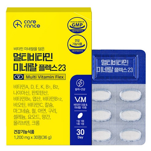 케어란스 30중 복합 기능성 멀티비타민 미네랄 플렉스 23 36g, 1개, 30정