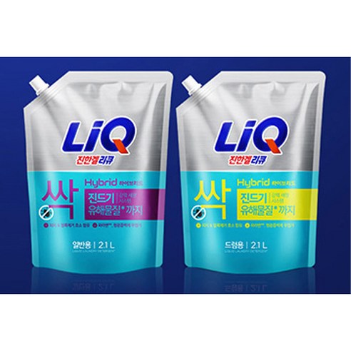 리큐 진한겔 하이브리드 드럼세탁기용 액상세제 리필 후기 분석 - 4개 묶음 구성 이미지