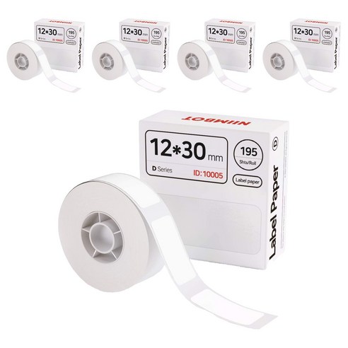 님봇 D시리즈 / H1S 공용 프린터 라벨지 A-2 화이트 12 x 30 mm, 195칸, 5개