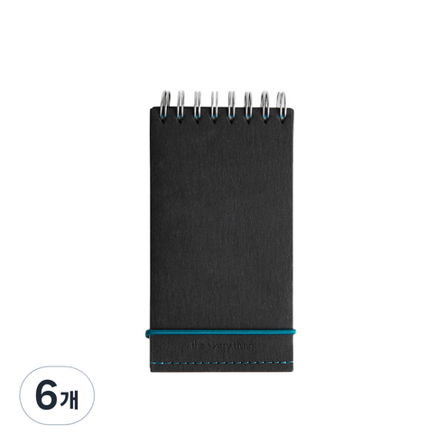 소소문구 더 베리띵 노트 핸디 130mm x 70mm, black, 6개