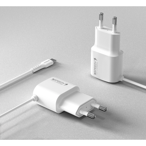 스피디 C타입 케이블 일체형 고속 충전기 15W 후기 분석 - 견고한 케이블 연결 부위 상세샷