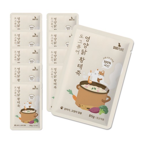 도그퓨어 강아지 고양이 황태죽 85g x 10p, 닭고기, 850g, 1개