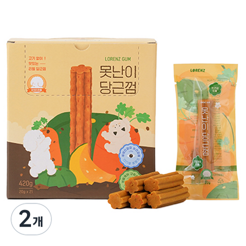 로렌츠 강아지 못난이 덴탈껌 21p, 당근, 420g, 2개