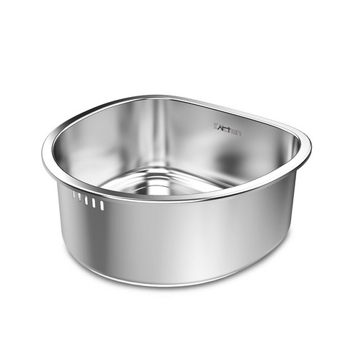 키친아트 연마제 없는 올스텐 설거지통 후기 분석 - 배수 구멍 근접샷