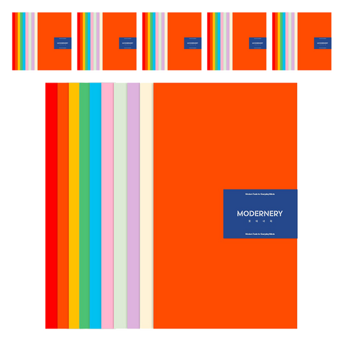 모더너리 10컬러 색지, 600매, A4