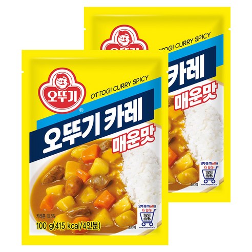 오뚜기 카레 과립형 매운맛, 100g, 2개