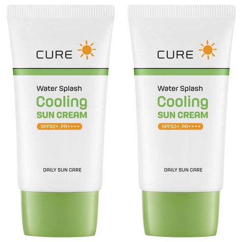 김정문알로에 큐어 워터 스플래쉬 쿨링 선크림 SPF50+ PA++++, 40ml, 2개