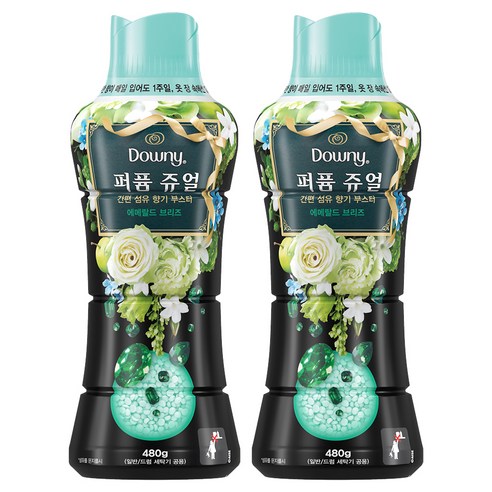 다우니 퍼퓸 쥬얼 에메랄드 브리즈 향기부스터, 480g, 2개