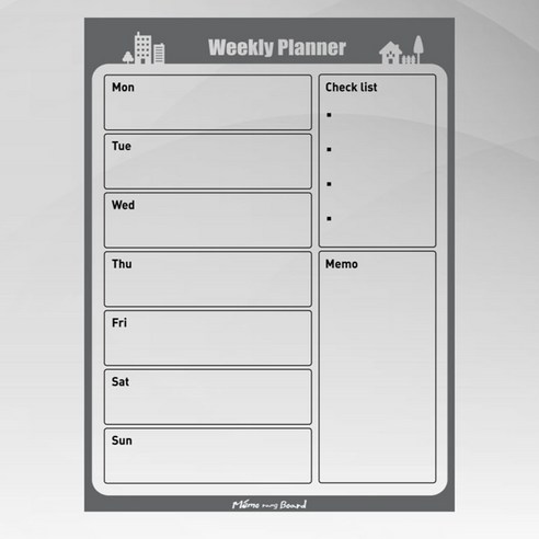 메모랑보드랑 무점착 스파이더 메모보드 주간계획표 투명 이미지 3