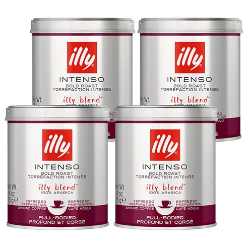 일리 볼드 로스트 분쇄 커피 인텐소, 에스프레소, 125g, 4개