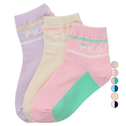 휠라키즈 아동용 리니어로고 중목양말 3족 세트 FK3SCF5373X