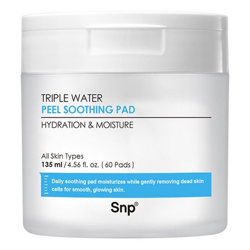 에스엔피 트리플 워터 필 수딩 패드 135ml, 60매입, 1개