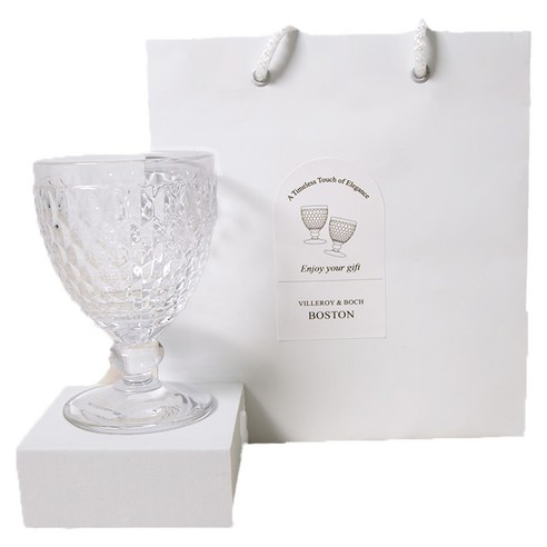 빌레로이앤보흐 보스턴 고블렛 310ml + 쇼핑백 세트, 화이트, 1세트