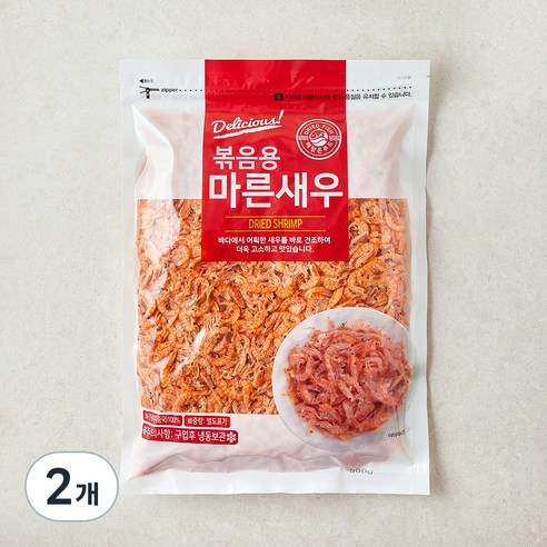 해맑은푸드 볶음용 마른새우, 500g, 2개, 1개입