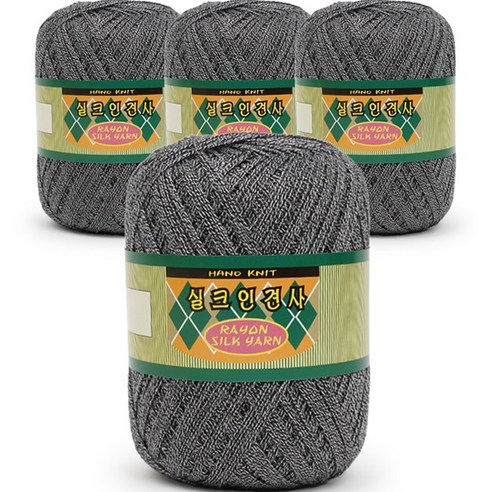 필립섬유 쎄비 실크 인견사 뜨개실 90g x 4p, 823 메란지그레이화이트, 4개