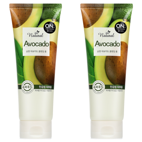 온더바디 더 내추럴 아보카도 순한 클렌징 폼, 200g, 2개