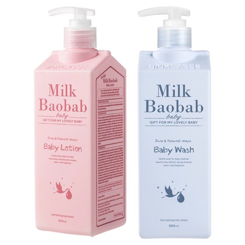 밀크바오밥 베이비 로션 + 베이비 워시, 500ml, 1세트